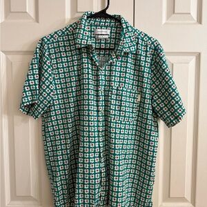 Green Floral Men's Shirt